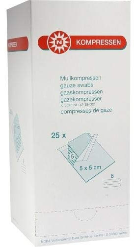 MULLKOMPRESSEN 5x5 cm steril 8fach 25X5 St
