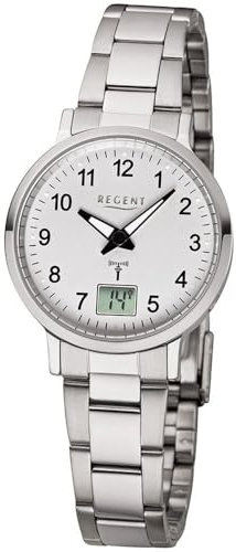 Regent Damen Analog-Digital Quarz Uhr mit Metall Armband 12030085