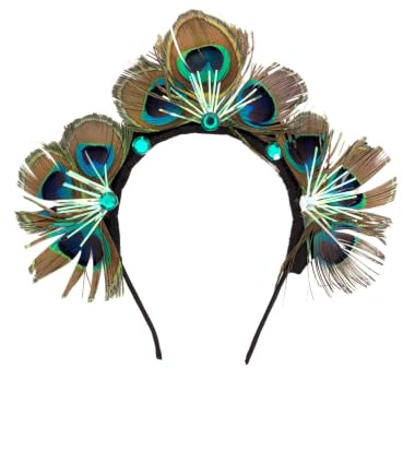 Haarreif Pfau mit grünen Steinen