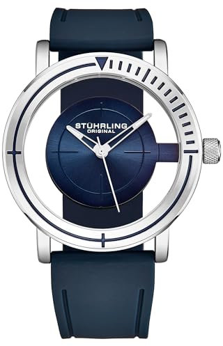 Stuhrling Sniper 3915 Quarzuhr, 42 mm Gehäuse, klassischer Flieger mit Kautschukarmband