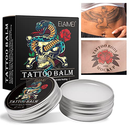 Premium Tattoo Creme Tattoo Butter, Tägliche Pflege & Aftercare für Alt Neu Tattoo Moisturizer Brightener - Verstärkt Tattoo Farben, Fördert die Heilung, 1.06oz