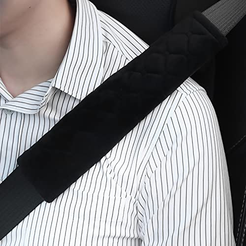 2 StüCk Auto Gurtpolster für Cupra Ateca/Born/Formentor/Leon/TCR/E-TCR, Auto Gurtschutz Schulterpolster Komfort Seat Belt Padding Innenausstattung,- Black