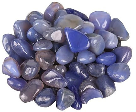 COYOUCO Polierte Achatsteine, farbige Kieselsteine, Flusssteine für Pflanzen, Aquariensteine, Vasenfüllersteine, Landschaftsbaufelsen und DIY-Künste,Blau