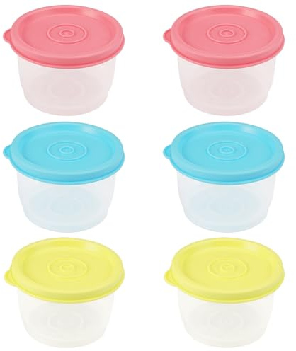 WHC Juego de 6 recipientes herméticos con tapa, pequeños, con tapa, pequeños, para cocina, a prueba de fugas, juego de recipientes para alimentos, aptos para microondas y congelador (160 ml)