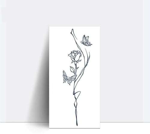 Stream Of Consciousness Rose Wrist Juice Vegetable Ink Is Waterproof Semi-Permanent And Lasts For 2 Weeks Temporary Tattoo Stickers Cannot Be Washed Off And Are Not Reflective