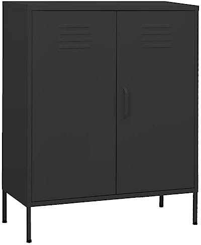 THOYTOUI Lagerschrank, Schließfachschrank Stahlschrank Büroschrank Werkzeugschrank Geeignet für Supermärkte Garagen Schulen Lagerhaus Anthrazit 80x35x101.5 cm Stahl