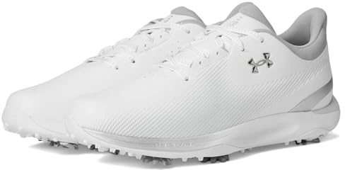 Under Armour Drive Fade - Tenis de golf para hombre, (101) Blanco/Blanco/Plateado Metálico, 41 EU