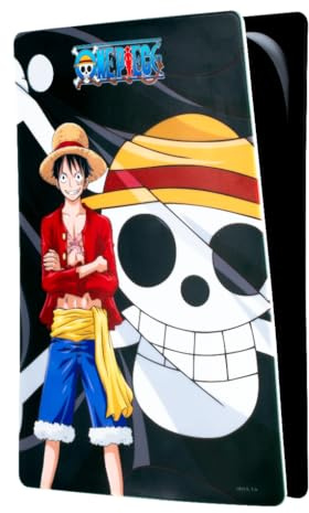 Konix One Piece Schutzabdeckung für PS5-Konsole - Silikon - Stoßfest - Kratzfest - Luffy-Motiv - Schwarz