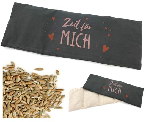 heimtexland ® Roggen Kammer Cojín de granos XL, 20 x 48 cm, 100% algodón, color antracita