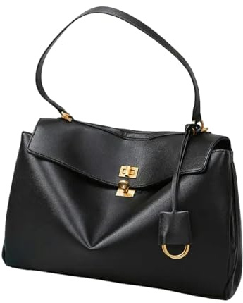POLGDW Damenhandtasche Große Kapazität Pendelnde Einkaufstasche Weiche Handtasche, Mode Reise Crossbody Tasche Für Frauen-schwarz-35x23x10cm