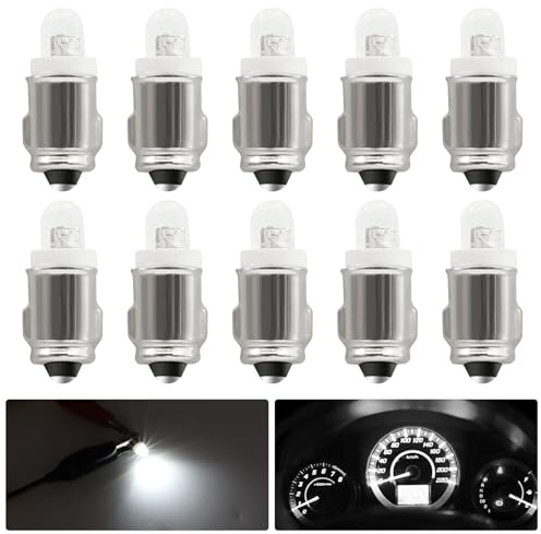 Ygmylandbb Ampoule LED BA7S avec les instruments de voiture 12V blanche, assemblages automobiles Lot de 10