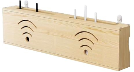 Caja Enrutador WiFi Grande Soporte Pared for Router WiFi Cajas De Llaves Pared Caja for Ocultar Router(Wood Color,60 * 20 * 10cm)