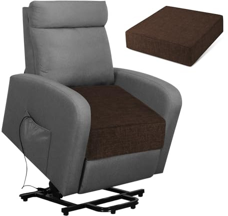 FlyGulls Recliner Cushions for Elderly 20x20x5 Extra Large Seat Cushion for Couch Armchair Wicker Chairs Square Chair Cushions with Non-Slip Backing and Textured Washable Cover Coffee