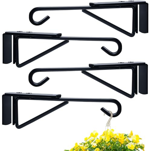 Verstellbare Vinyl-Zaunhaken, passend für Zaunbreiten 1,9-7,6 cm, robuste Vinyl-Zaun-Pflanzenaufhänger zum Aufhängen von Pflanzen, Vogelfutterspendern, Lichtern, Korb über dem Zaun, Aufhänger zum