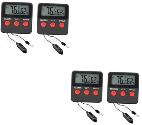 Toddmomy 4ensembles Hygromètre Numérique Électronique Pour Terrarium Et Incubateur De Moniteur De Température Et Humidité Pour Reptiles Et Animaux Domestiques