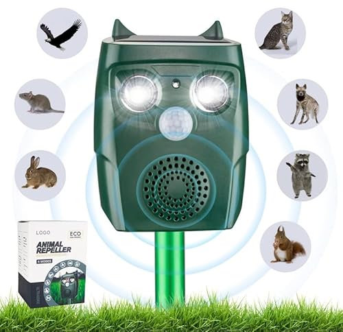 Repellente Gatti, Solare Repellente Serpenti Ultrasuoni per Animali 3 Modalità, Serpente, Gatto, Piccioni, Conigli, Scoiattolo, per Giardino e Cortile
