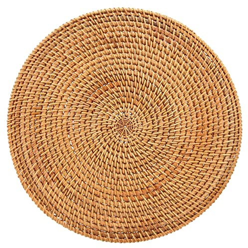 NISHZHU Hand Gewebte Rattan Tisch Sets, Runde Wicker Tisch Sets, NatüRlich Gewebte Tisch Sets für Den Essen Tisch, BestäNdige Matten