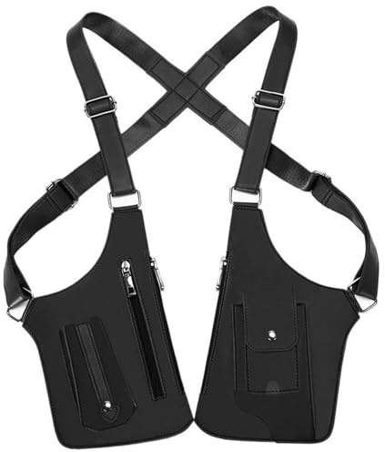 Schulterholster für Herren, Diebstahlsichere Doppel-Schulter-Achseltasche mit verstellbarem Riemen, Einfach zu tragende PU-Doppel-Schulterholster für Arbeit, Reisen, Partys oder den täglichen Geb