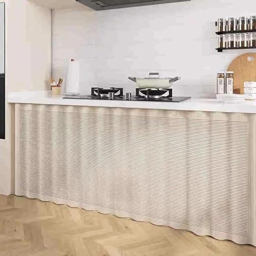 Küchenvorhang-Set, Flanell-Vorhänge, staubdicht, Regalvorhänge für Schränke, Unterspüle, Wohnzimmer- und Küchendekoration mit Möbelmuster (K 120 x 1)