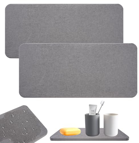 2 Pezzi Sottobicchieri Diatomite,22,5x10x0,9cm Vassoio in Pietra Assorbent