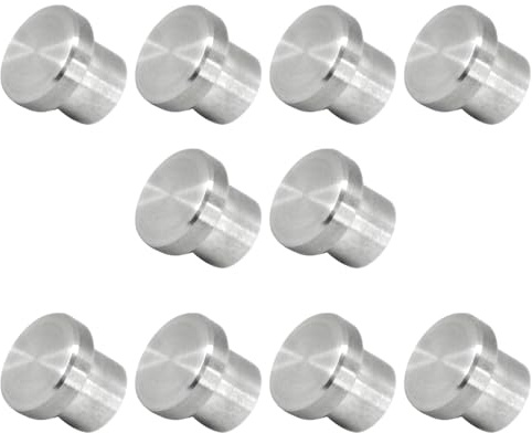 PRIOstahl Rohrstopfen Endkappe Füllstabrohr Rohrverschluss Dichtstopfen Abschlussdeckel Deckel x 10 Stopfen Flach für Rohrdurchmesser 12 x 1,5 mm Handlauf Geländerbau Balkon Terasse aus Edelstahl V2A