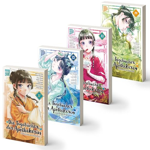 Die Tagebücher der Apothekerin Band 11-14 Bücherset – Natsu Hyuuga, Itsuki Nanao & Touco Shino – Maomao's Geschichten vom Kaiserhof – Romanreihe inkl. exklusivem Lesezeichen – Manga Light Novel