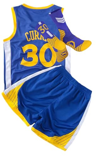 Kids Basketball Jersey Set-Youth Basketball Jersey (Tank Top+Shorts+Socks)-3pc Basketball Jerseys for Boys Girls