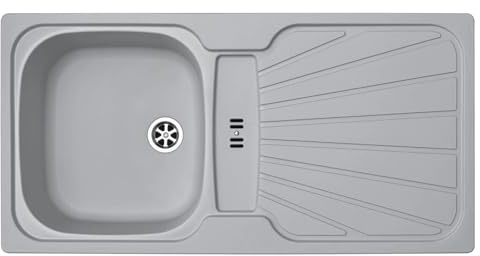 Luquicina LC5LG Fregadero Gris Claro 1 Seno con Escurridor Reversible