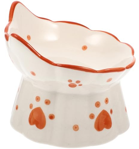 Homoyoyo Gamelle Surélevée pour Chat Antidérapante en Céramique, Bol Animal, Protection Cou, Taille Moyenne, pour Alimentation et Eau, Usage Intérieur, Chaton et Chat Adulte