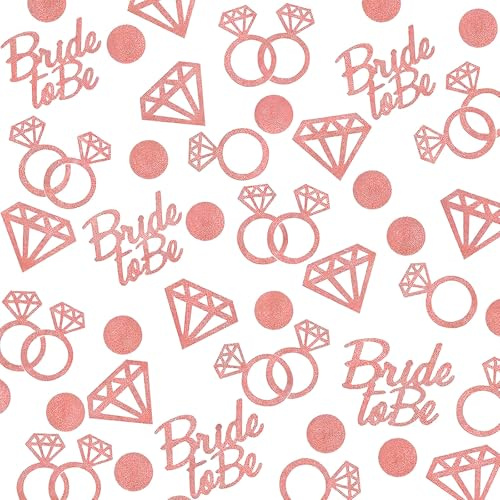 100 PCS Rose Gold Bride Confetti, Bridal Shower and Hen Party Table Decorations, Bridal Confetti for Bride to Be, Wedding Table Scatter, Bachelorette Party and Celebration Decor