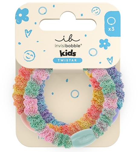 invisibobble Haargummi Mädchen Kinder (3x) – Twinstar Kids Underwater Swirl Spirale Unterwasser – Zopfgummi bunt sanft verspielt – Haarband Kindergarten Schule Haarschmuck Geschenk süß