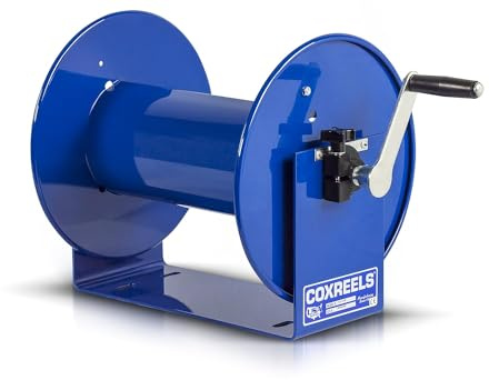 Coxreels 112-3-150 Hand Crank Hose Reel - Steel Spool for Coiling Hoses and Cables - Rotating Storage Reel with Manual Crank - Fits 3/8 x 150 Inch Hose - 12 x 18.25 x 13 Inches