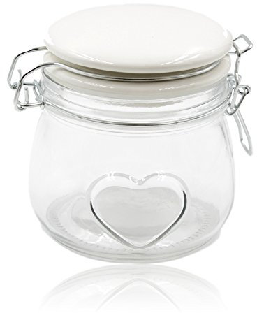 West5Products Small Clip seal Air Tight Jar with White Lid h12cm