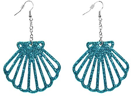 W WIDMANN MILANO Party Fashion - Muschel Ohrringe | Glitzernder Schmuck im Meerjungfrauen-Look für Karneval und Mottoparty