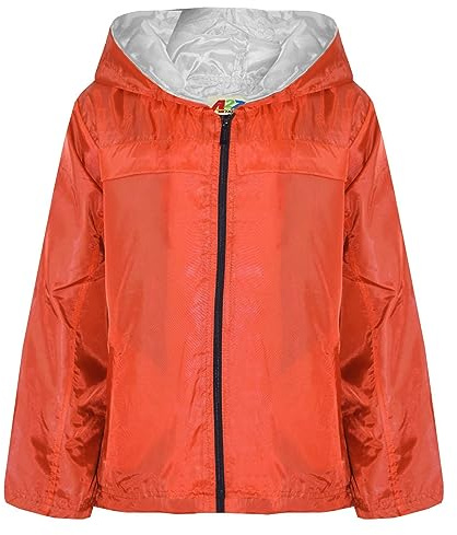 A2Z 4 Kids Barn Flickor Jackor Regnjacka Lättvikt KAG MAC - Raincoat Jacket 449 Orange 5-6