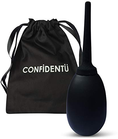 CLEAN Confidence Bombilla Enema - Forma ovalada - Versátil All-In-One Ideal para soluciones de ducha de viaje - Premium Medical Silicone, seguro, suave y cómodo para hombres y mujeres - by ConfidentU