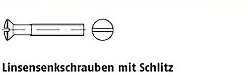 Linsensenkschrauben ISO 2010 4.8 M 4 x 25 galv. verzinkt gal Zn VE=K 200 Stück