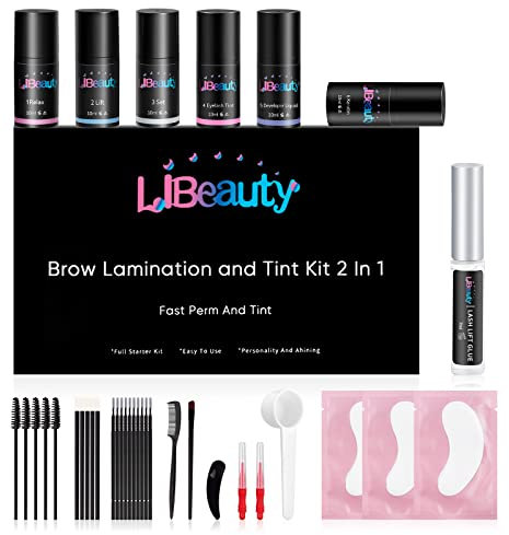 Libeauty Eyebrow Lifting Set, Augenbrauen Laminierung Mit Farbe, 2 in 1 Augenbrauenfarbe und Brow Lifting Set, Schnelles Lifting und Färben, Brauen Langanhaltend 6-12 Wochen