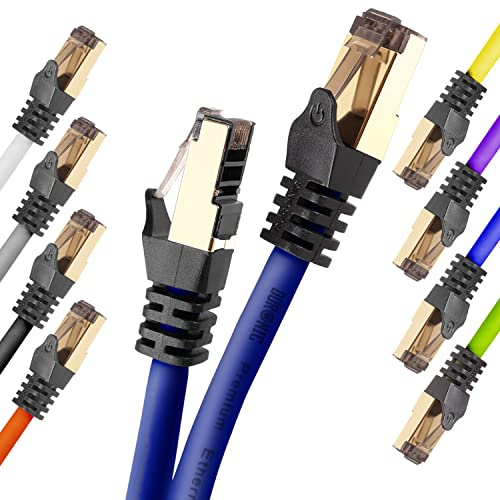Duronic CAT8 BE 1m Cavo Ethernet S/FTP 40Gbps 2000MHz RJ45 | Cavo LAN ultra veloce schermato per trasferimenti dati stabili e gaming ad alte prestazioni
