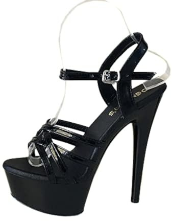 Denova's Sandalias de tacón alto con plataforma de tacón alto para mujer, color negro, rojo, blanco, rosa, fucsia, talla 5-12 de EE. UU