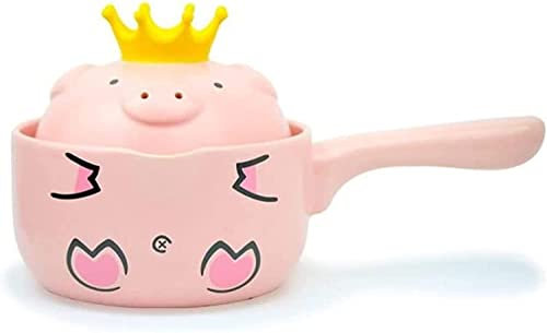 NIUBB Mignon Cochon Rose Dessin animé cocotte Pot à Lait marmite résistant au feu Haute température poignée céramique Domestique