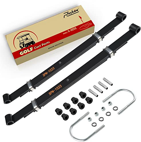 Roykaw Club Car Precedent Heckblattfedern mit Buchsen und U-Bolzen-Set für Gas- und Elektro-Golfwagen-Modelle ab 2004, ersetzt OEM # 102509301, 102513001-4 Blatt/Heavy Duty