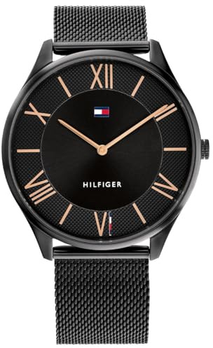 Tommy Hilfiger Analog Quarzuhr für Herren mit Edelstahl- oder Lederarmband