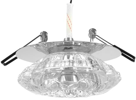 Dioche Cristal Led Downlight Focos de Cristal Techo Vidrio Acero Inoxidable 3W Led Techo Empotrable Downlight Iluminación Lámpara Foco Decoración del Hogar Luz Blanca (IPL de 3 W oculta)