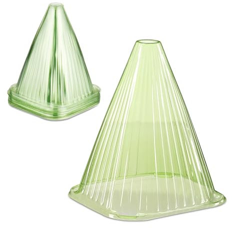 Relaxdays Cappello Verde Chiaro, Pezzi Protezioni per Piante, Set 32 Coni Protettivi Antilumaca e Anti Gelo, HLP: 22x19x19 cm, in PVC