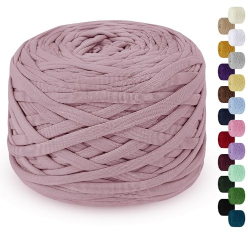 LEREATI Fettuccia per Borse a Uncinetto 285g/100m Cordino per Borse Uncinetto, Filato Cordoncino per Cestini, Tappeti, Fai da Te, Decorazioni, Artigianato (Rosa Carne)