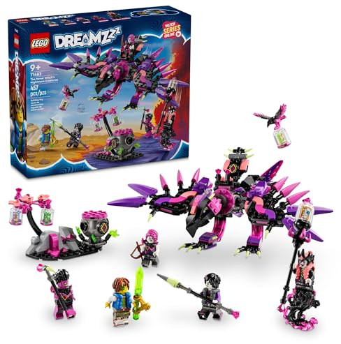 LEGO DREAMZzz 71483 The Never Witch Nightmare Creatures, Fantasy Tier Kinder Spielzeug, Mech, Wolf oder Rabe Figur, Bauspielzeug mit 5 Minifiguren, für 9 Jahre alte Jungen und Mädchen