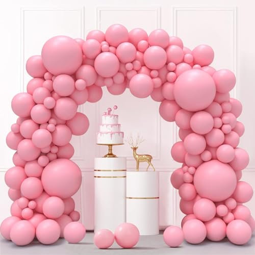 Luftballons Rosa, 130 Stück Ballon Girlande Pastell Rosa, 18 12 10 5 Zoll Helium Luftballon Girlande Macaron Rosa, Luftballons Geburtstag Mädchen Frauen Hochzeit Verlobung Party Dekorarion