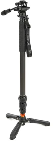 3 Legged Thing Legends Lance Superkit Carbon Fibre Monopod Kit - Ultra-Tall Camera Monopod for Professional Photographers & Videographers