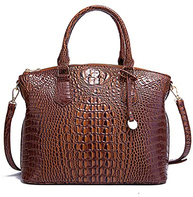NICOLE & DORIS Handtasche Damen Mittelgroß Kroko Handtaschen Elegante Schultertaschen Lackleder Henkeltasche Umhängetasche Tote Tasche für Büro Shopper Reisen